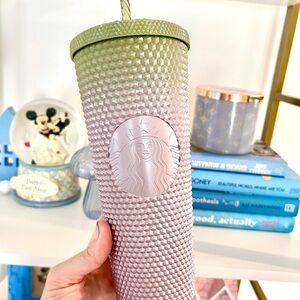 NWT Fall 2024 Starbucks Green and Purple Textured Tumbler